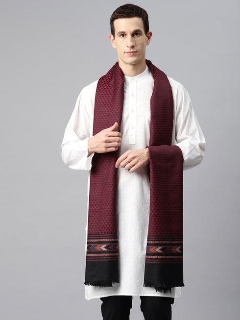 Men's Chevron Woven Wool Shawl